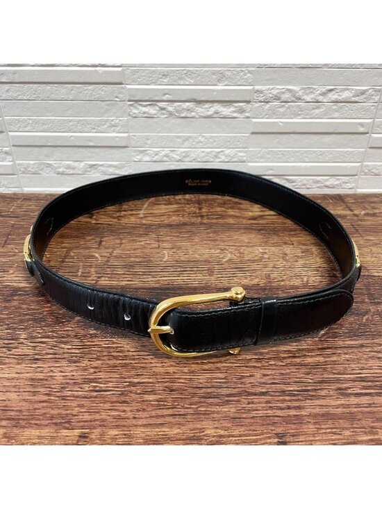 Celine Leather Carriage Logo Gold Belt Black main image 7